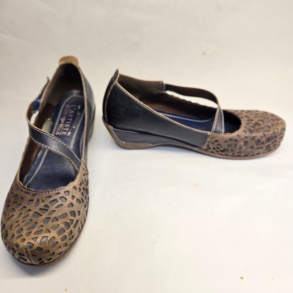 L'Artiste Melinda Laser Cutout Asymmetric Strap Leather Mary Janes, EU 38 - Picture 1 of 13
